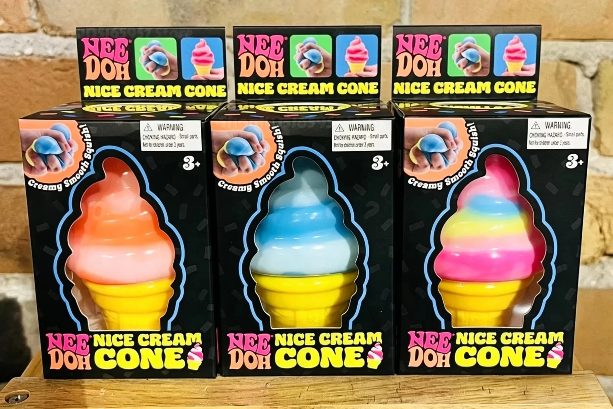 New Schylling Needoh Ice Cream Sensory Toy, Squeeze Stress Relief Blocks, Stress Reduction, Puzzle Solving Emotional Regulation