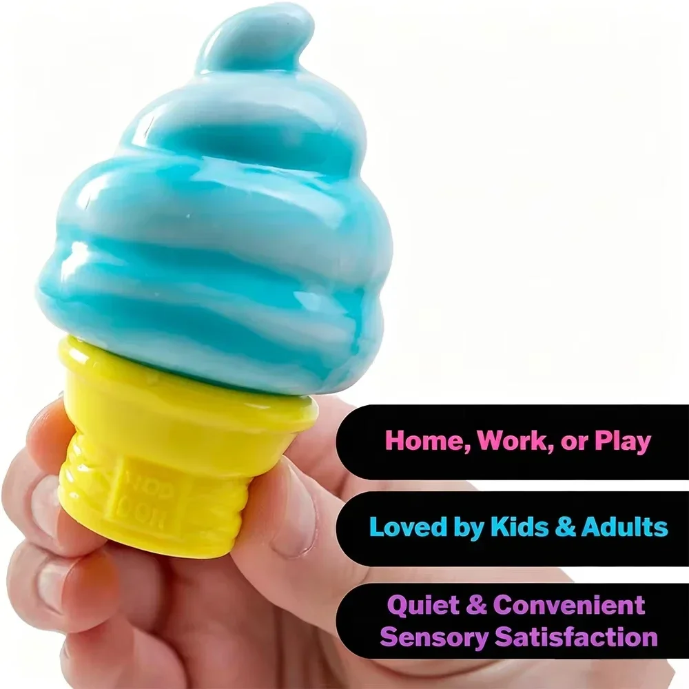 New Schylling Needoh Ice Cream Sensory Toy, Squeeze Stress Relief Blocks, Stress Reduction, Puzzle Solving Emotional Regulation