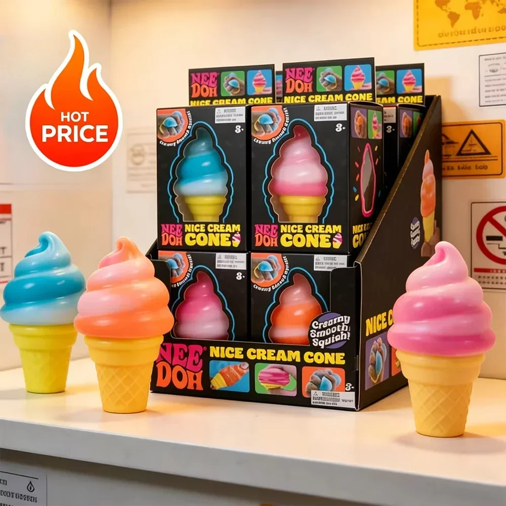 New Schylling Needoh Ice Cream Sensory Toy, Squeeze Stress Relief Blocks, Stress Reduction, Puzzle Solving Emotional Regulation