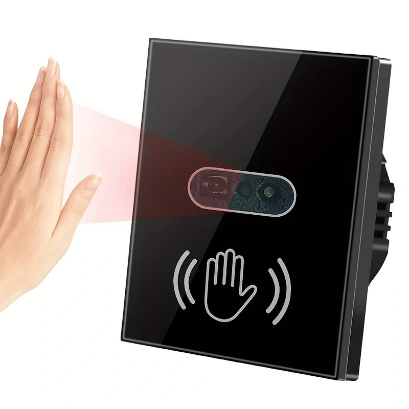 COLOROCK 1pc Wall Light Switch Infrare IR Sensor No Need Touch EU UK 220V 110V Glass Screen Panel Electrical Power On Off Lamp