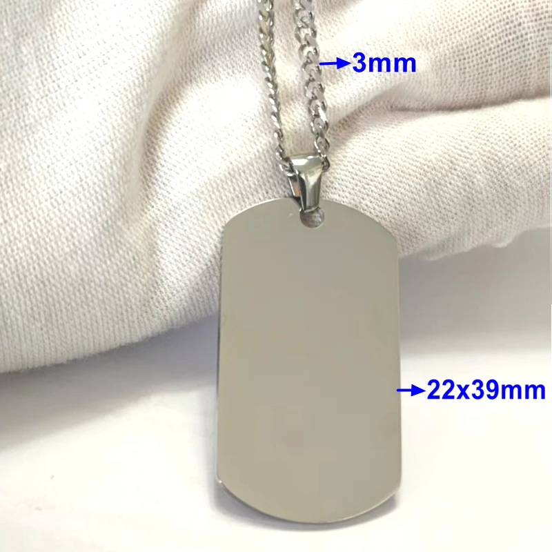 10pcs Lot Stainless Steel Cuban Chain Necklace with 30mm Square Pendant For Men Neck Jewelry Hand Chains Male Gift