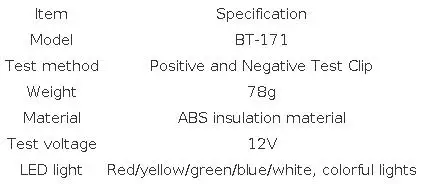 ANENG BT-171 12V Automotive Battery Tester Buzzing Alarm Reverse Connection Protection Automotive Battery Quality Testing Tool
