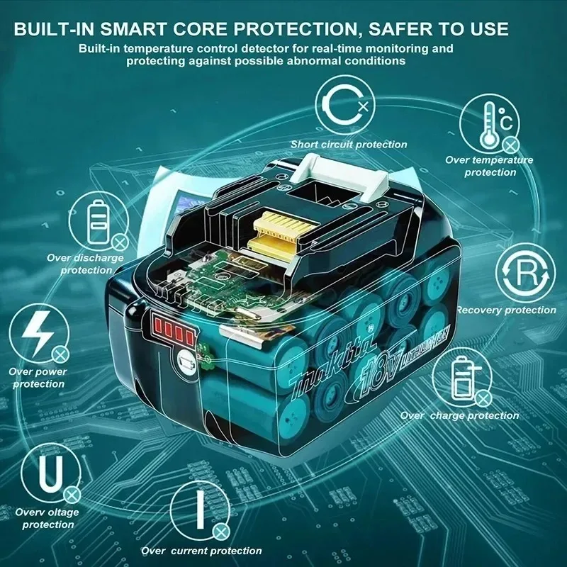 100% Original Makita 9Ah6Ah/5Ah for Makita 18V tool Battery Replacement Lithium Battery+charger+electric drill