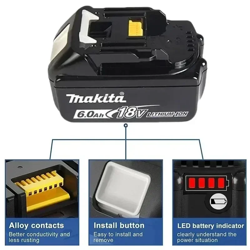100% Original Makita 9Ah6Ah/5Ah for Makita 18V tool Battery Replacement Lithium Battery+charger+electric drill