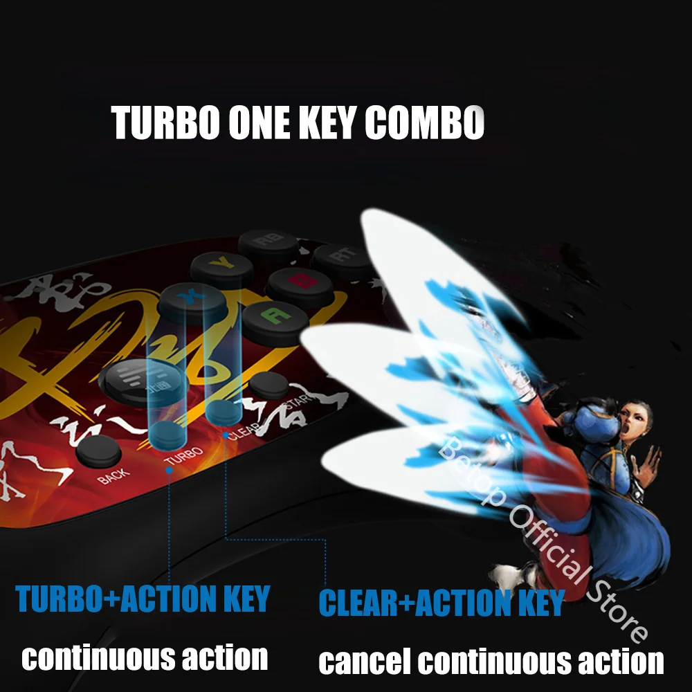 Original BEITONG BTP-C3 USB Wired Gamepad Betop CIYING Game Controller Arcade Fighting Joystick For Android TV PC Computer PS3