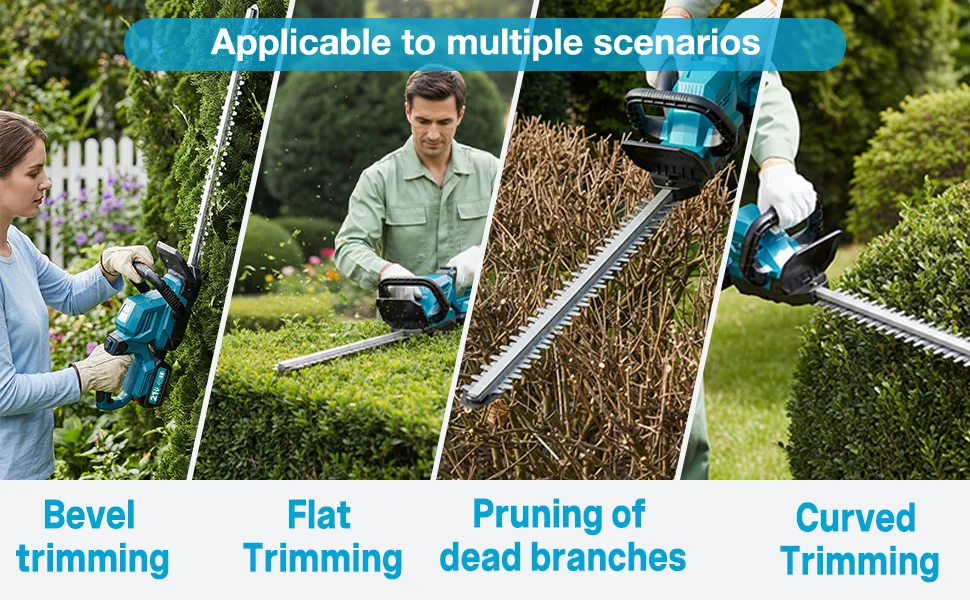 XYSD 20'' Hedge Trimmer Cordless, 3000rpm Electric Hedge Trimmer, with Battery, 180° Rotatable Head for Yard, Garden, Lawn Care