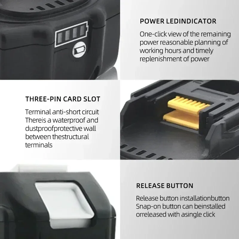 100% Makita 6.0 Ah Battery 18V LXT Lithium Ion BL1860 with LED Indicator Battery 18V Electric Tool Battery Original