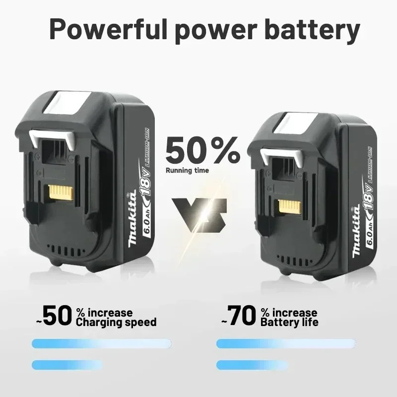 100% Makita 6.0 Ah Battery 18V LXT Lithium Ion BL1860 with LED Indicator Battery 18V Electric Tool Battery Original