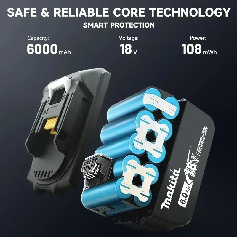 100% Makita 6.0 Ah Battery 18V LXT Lithium Ion BL1860 with LED Indicator Battery 18V Electric Tool Battery Original