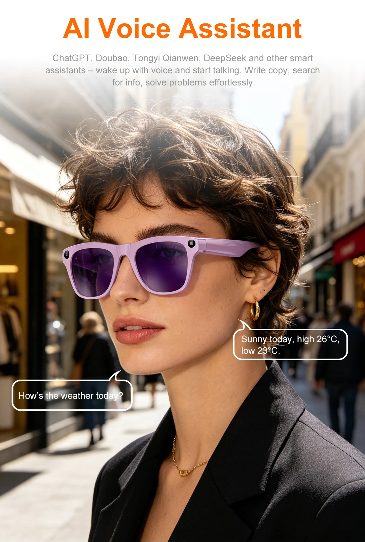 Upgrade Smart AI Glasses 800W HD 8K Shooting Camera Photo Video Voice Call Translation Bluetooth AI Motorcycle Glasses