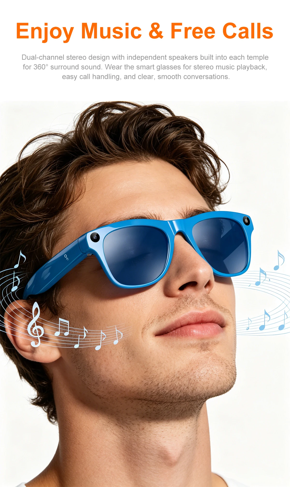 Upgrade Smart AI Glasses 800W HD 8K Shooting Camera Photo Video Voice Call Translation Bluetooth AI Motorcycle Glasses