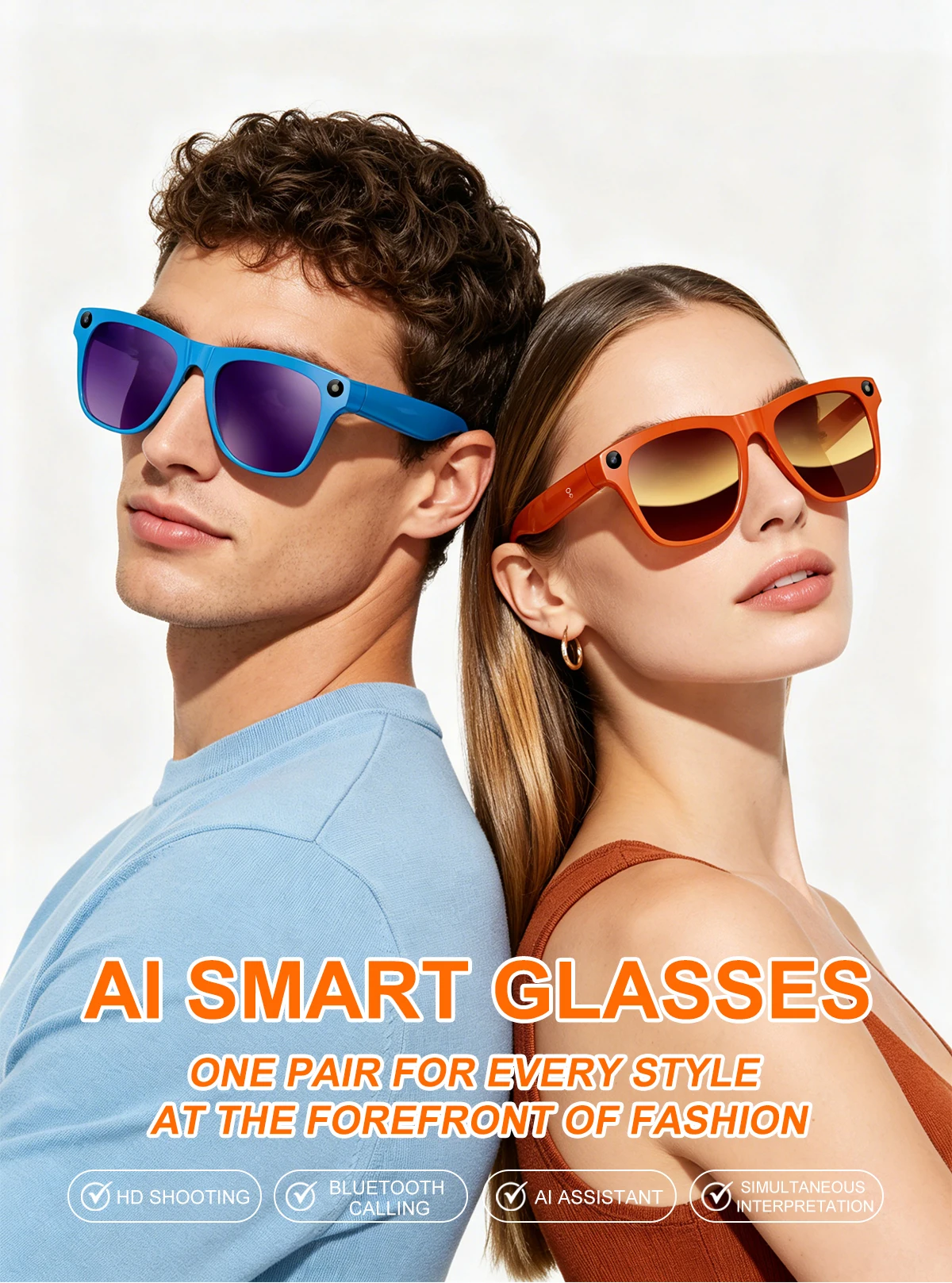 Upgrade Smart AI Glasses 800W HD 8K Shooting Camera Photo Video Voice Call Translation Bluetooth AI Motorcycle Glasses
