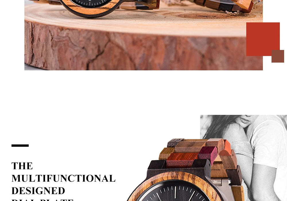 BOBO BIRD Wood Watch Men Women Quartz Week Date Couple Timepiece Colorful Wooden Band Logo Customize Gift Box Wholesale Dropship