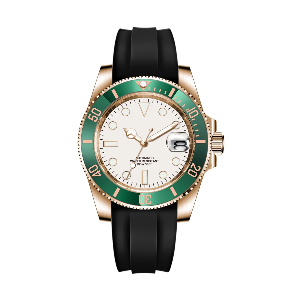 Corgeut 40mm Corgeut Men's Two Tone Gold Mechanical Automatic Wristwatch NH35 Movement 100M Waterproof Sapphire Glass - Reloj