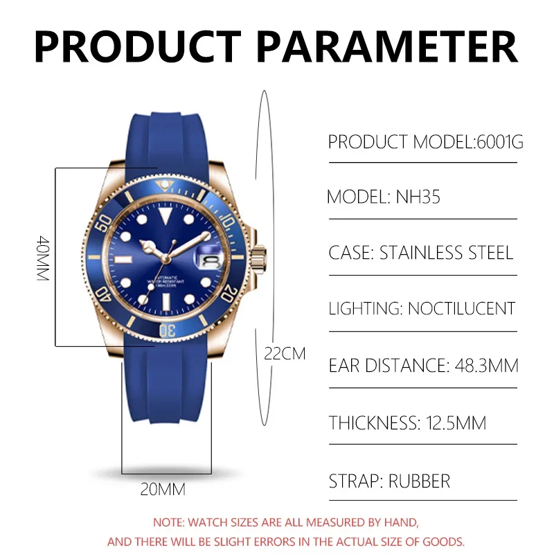 Corgeut 40mm Corgeut Men's Two Tone Gold Mechanical Automatic Wristwatch NH35 Movement 100M Waterproof Sapphire Glass - Reloj