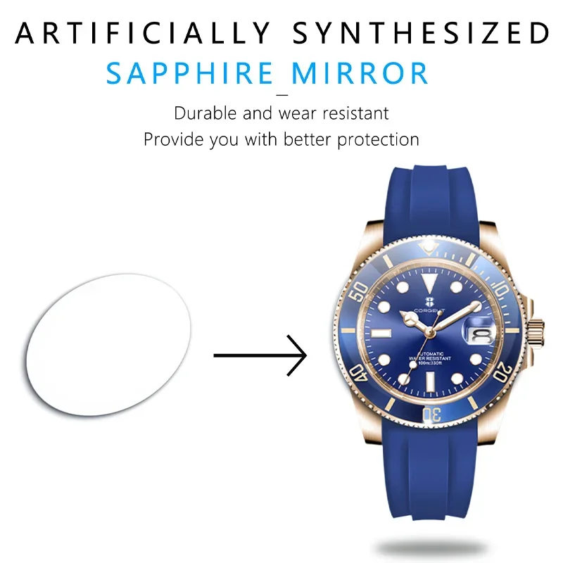Corgeut 40mm Corgeut Men's Two Tone Gold Mechanical Automatic Wristwatch NH35 Movement 100M Waterproof Sapphire Glass - Reloj