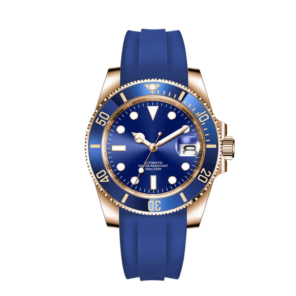 Corgeut 40mm Corgeut Men's Two Tone Gold Mechanical Automatic Wristwatch NH35 Movement 100M Waterproof Sapphire Glass - Reloj