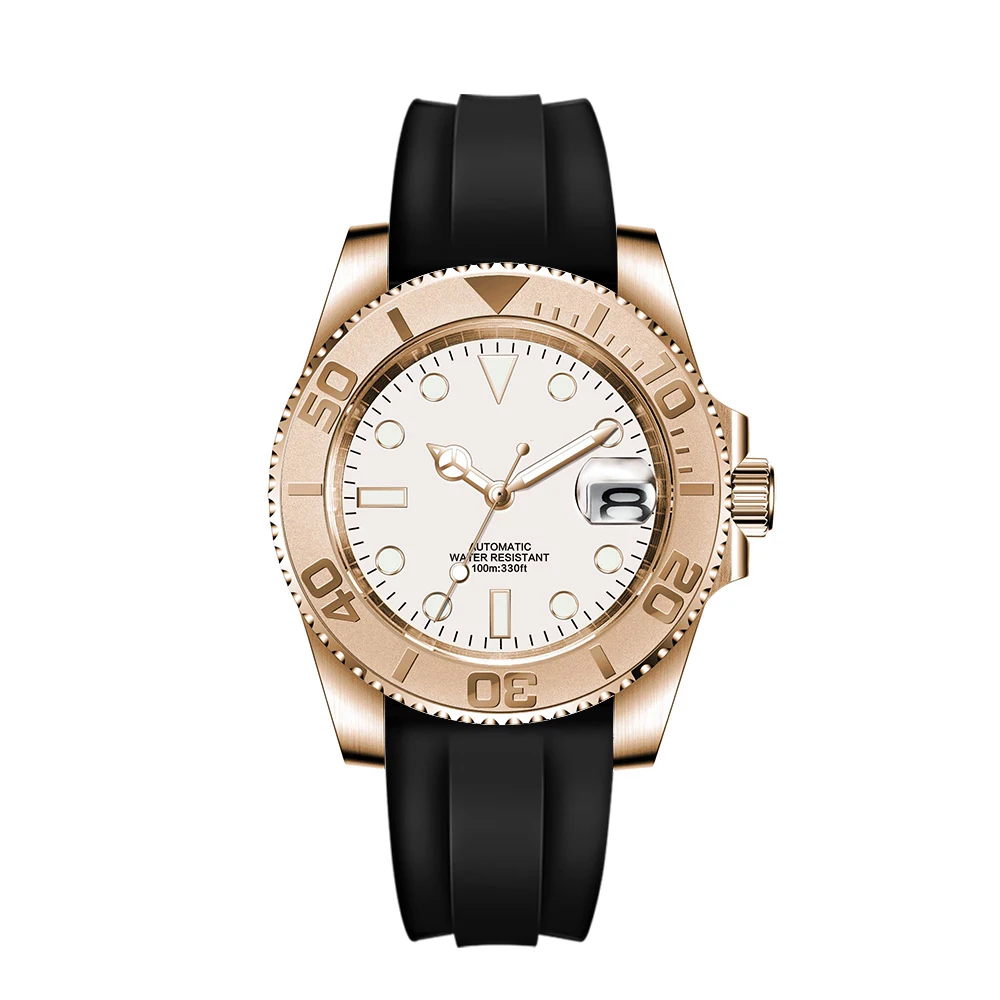 Corgeut 40mm Corgeut Men's Two Tone Gold Mechanical Automatic Wristwatch NH35 Movement 100M Waterproof Sapphire Glass - Reloj