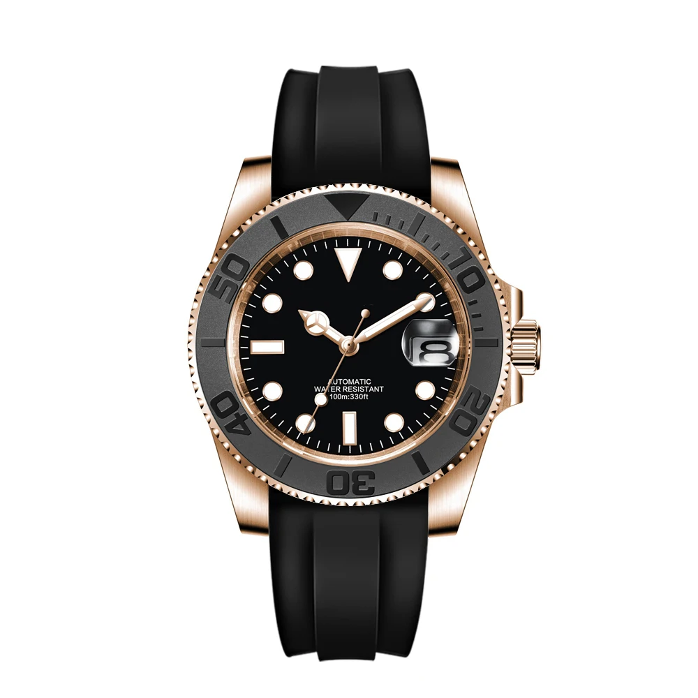 Corgeut 40mm Corgeut Men's Two Tone Gold Mechanical Automatic Wristwatch NH35 Movement 100M Waterproof Sapphire Glass - Reloj