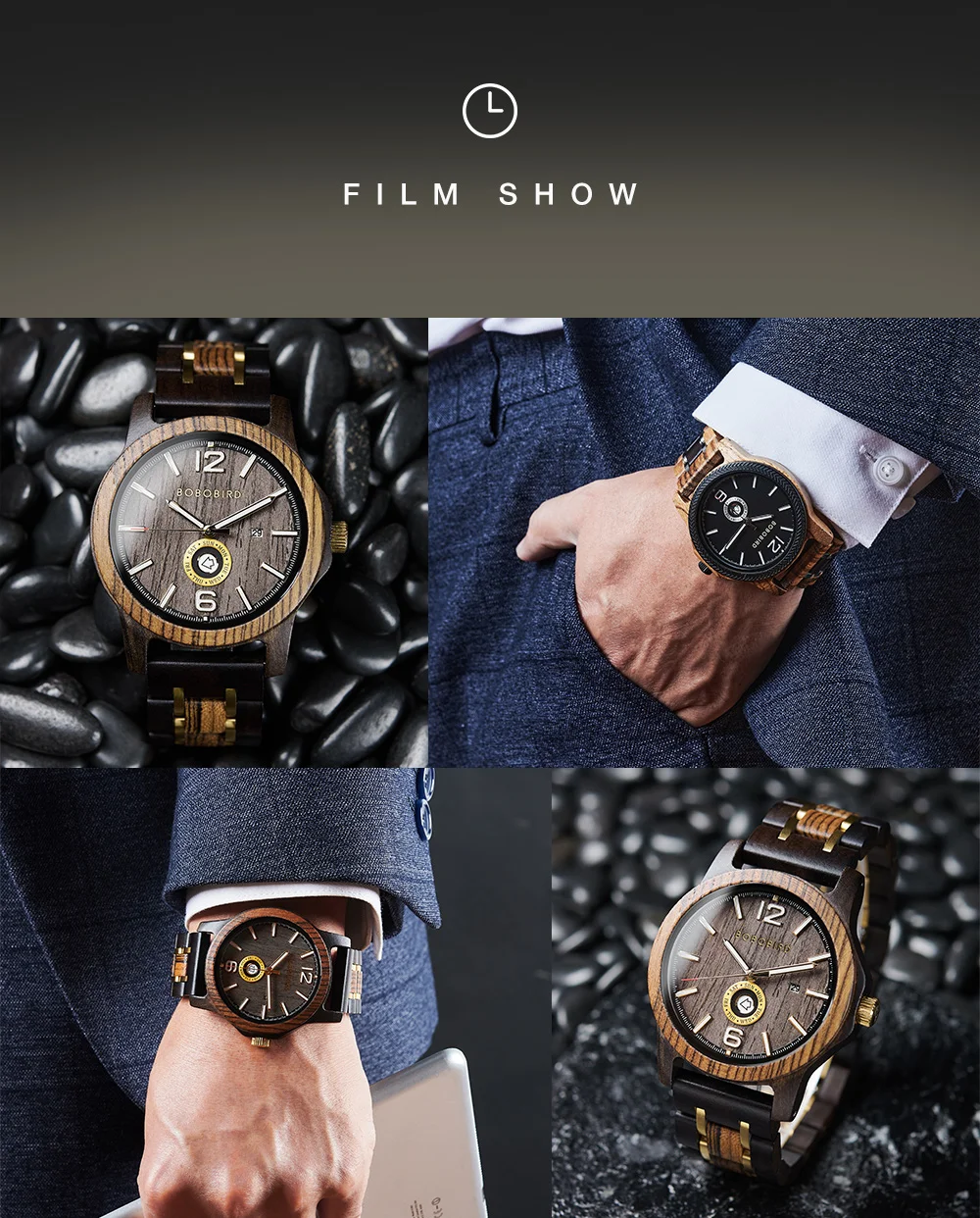 Wooden Men's Watches BOBOBIRD New Fashion Japanese Movement Quartz Wristwatch Week Date Display Custom Name Brand Great Gift