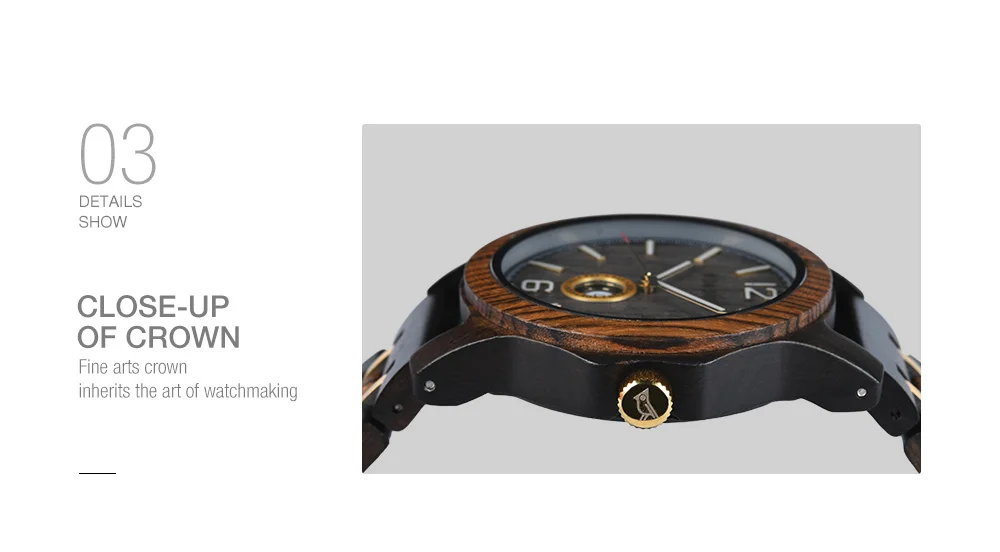 Wooden Men's Watches BOBOBIRD New Fashion Japanese Movement Quartz Wristwatch Week Date Display Custom Name Brand Great Gift