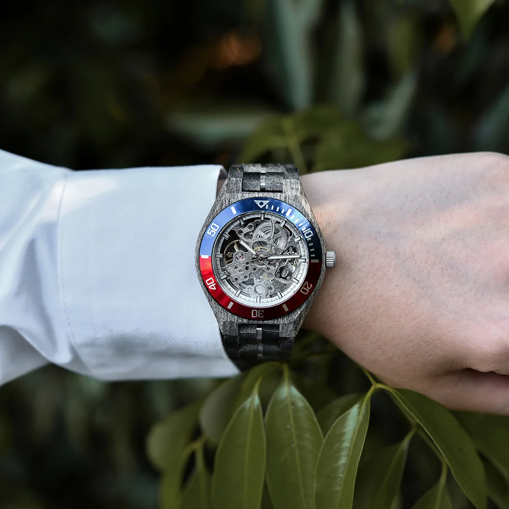 BOBO BIRD Wooden Mechanical Watch Men Luxury Automatic Wristwatch Reloj Mecanico Luminous Timepiece Custom Logo Great Gift Box
