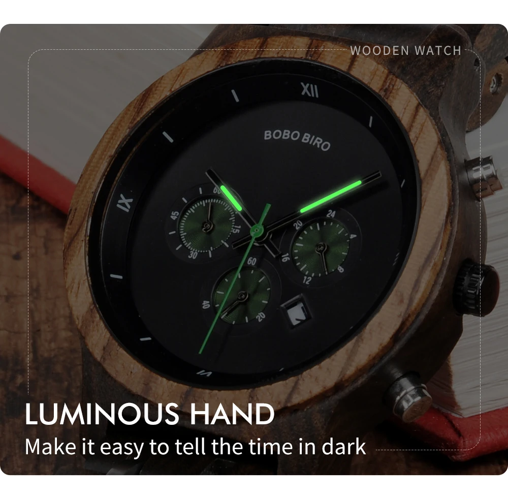 Women's Watch BOBO BIRD Ladies Watches Wood Metal Chronograph Wristwatch Customize Logo Christmas Gift Box Relogio Dropshipping