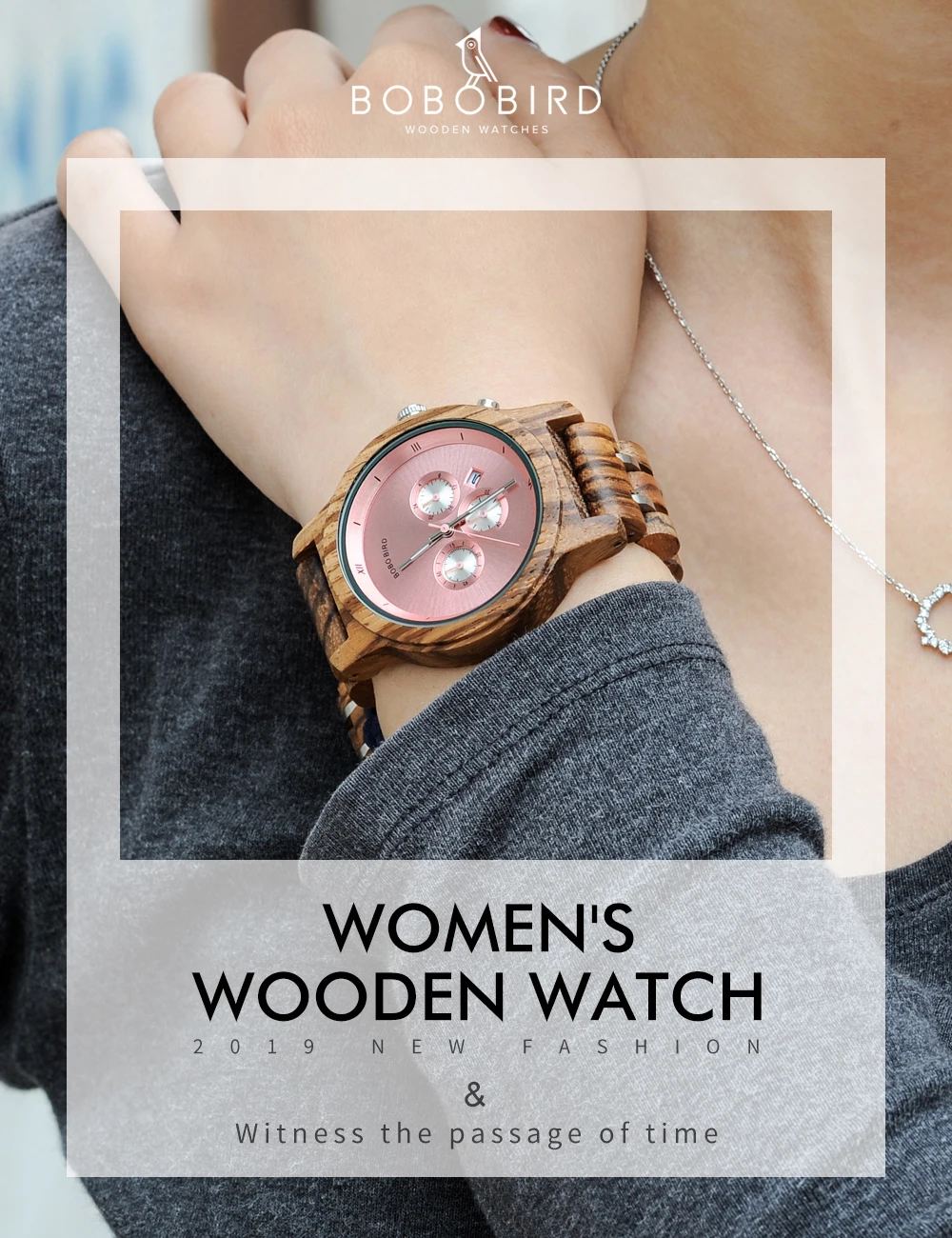 Women's Watch BOBO BIRD Ladies Watches Wood Metal Chronograph Wristwatch Customize Logo Christmas Gift Box Relogio Dropshipping