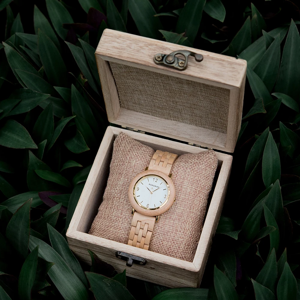 BOBO BIRD Women Wooden Watch Fashion Luxury Japanese Quartz Movement Wristwatches Anniversary Gift Box Personalized Dropshipping