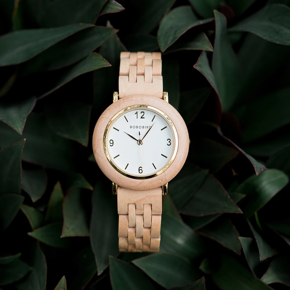 BOBO BIRD Women Wooden Watch Fashion Luxury Japanese Quartz Movement Wristwatches Anniversary Gift Box Personalized Dropshipping