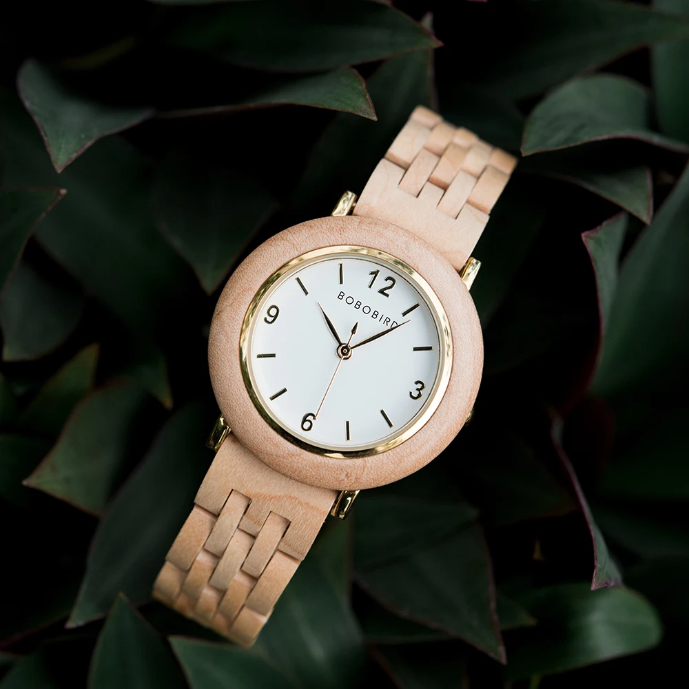BOBO BIRD Women Wooden Watch Fashion Luxury Japanese Quartz Movement Wristwatches Anniversary Gift Box Personalized Dropshipping