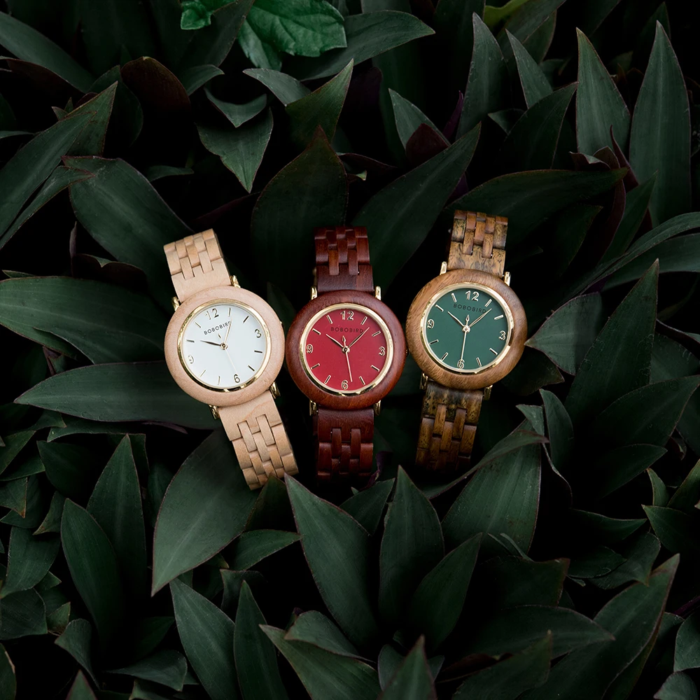BOBO BIRD Women Wooden Watch Fashion Luxury Japanese Quartz Movement Wristwatches Anniversary Gift Box Personalized Dropshipping