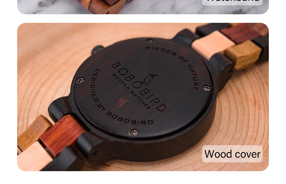 BOBO BIRD Wooden Men Watch Fashion Business Week And Date Display Quartz Timepiece Customize Logo Great Gift Relogio Masculino