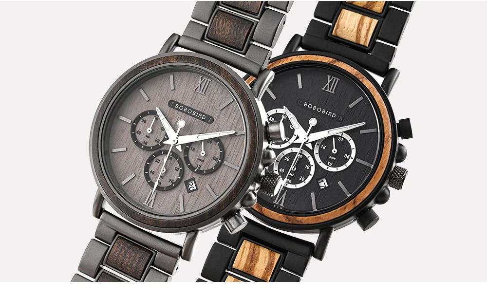 Men Watch BOBO BIRD Top New Fashion Wooden Quartz Wristwatch Luminous Multifunctal Automatic Calendar Timepiece Gift Relogio