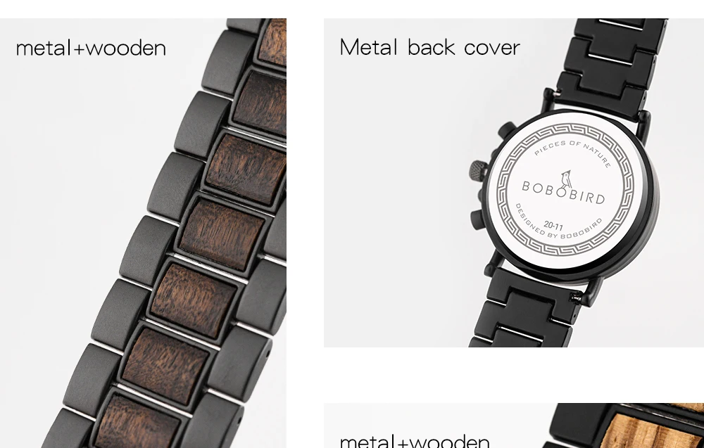 Men Watch BOBO BIRD Top New Fashion Wooden Quartz Wristwatch Luminous Multifunctal Automatic Calendar Timepiece Gift Relogio