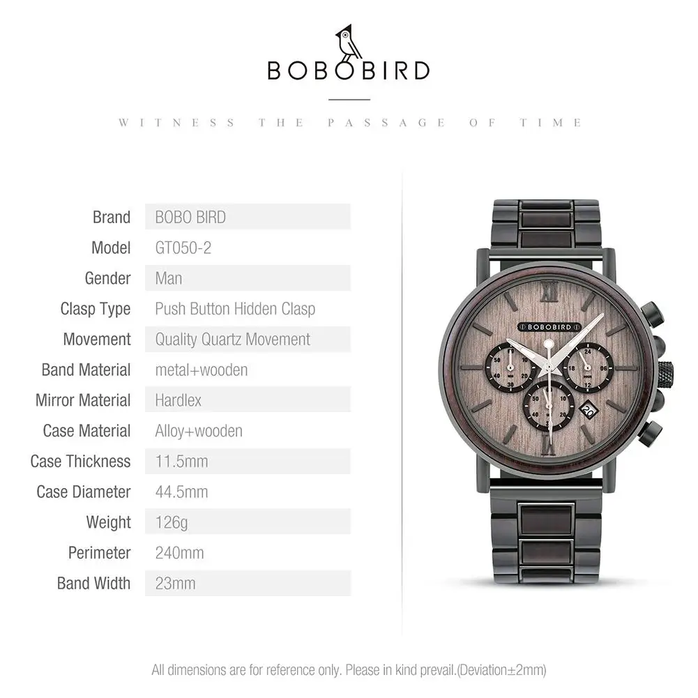 Men Watch BOBO BIRD Top New Fashion Wooden Quartz Wristwatch Luminous Multifunctal Automatic Calendar Timepiece Gift Relogio