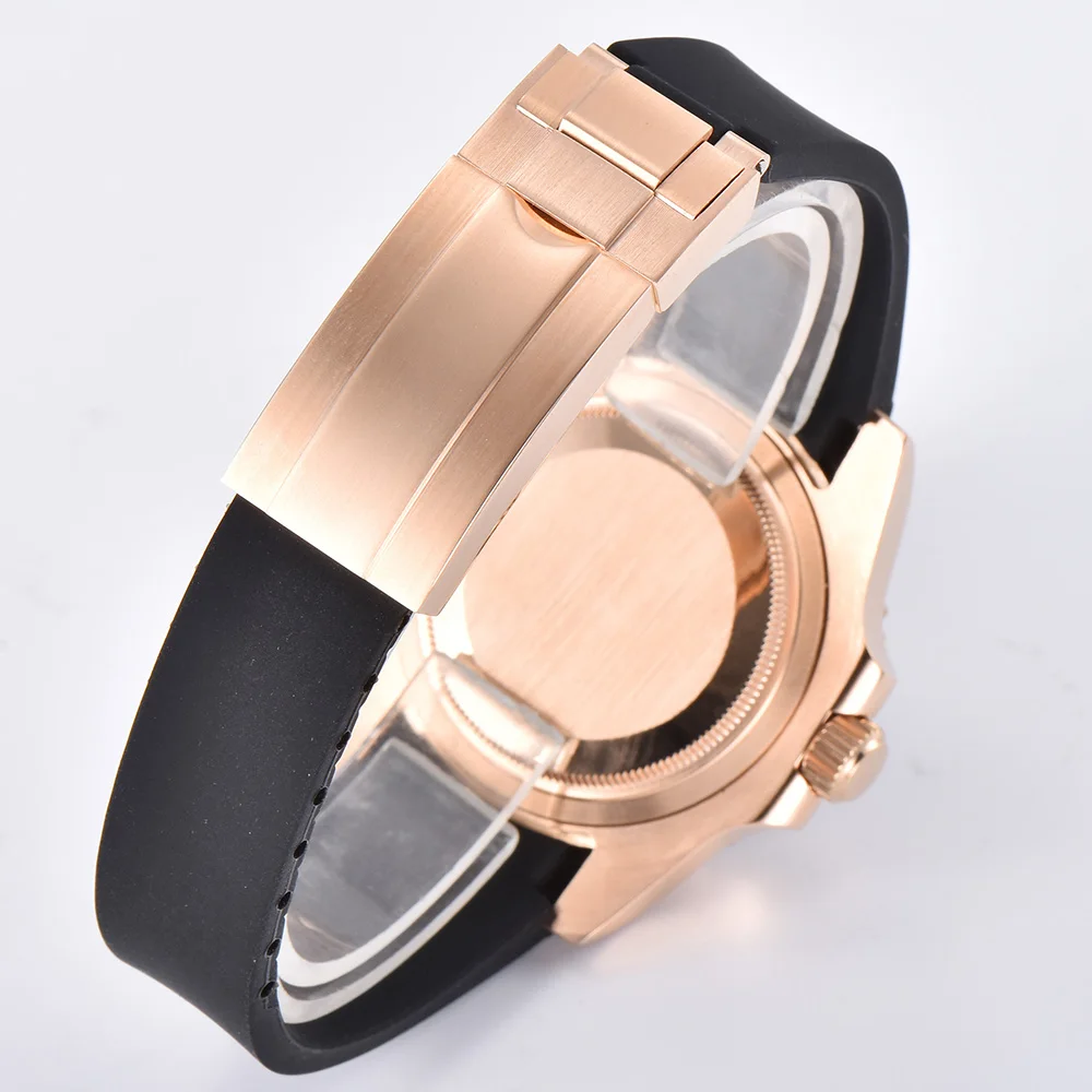 Custom Logo Luxury Sapphire Crystal NH35 Miyota Automatic Mechanical Watch Rose Men's Watch 10Bar Swimming Date Male Clock