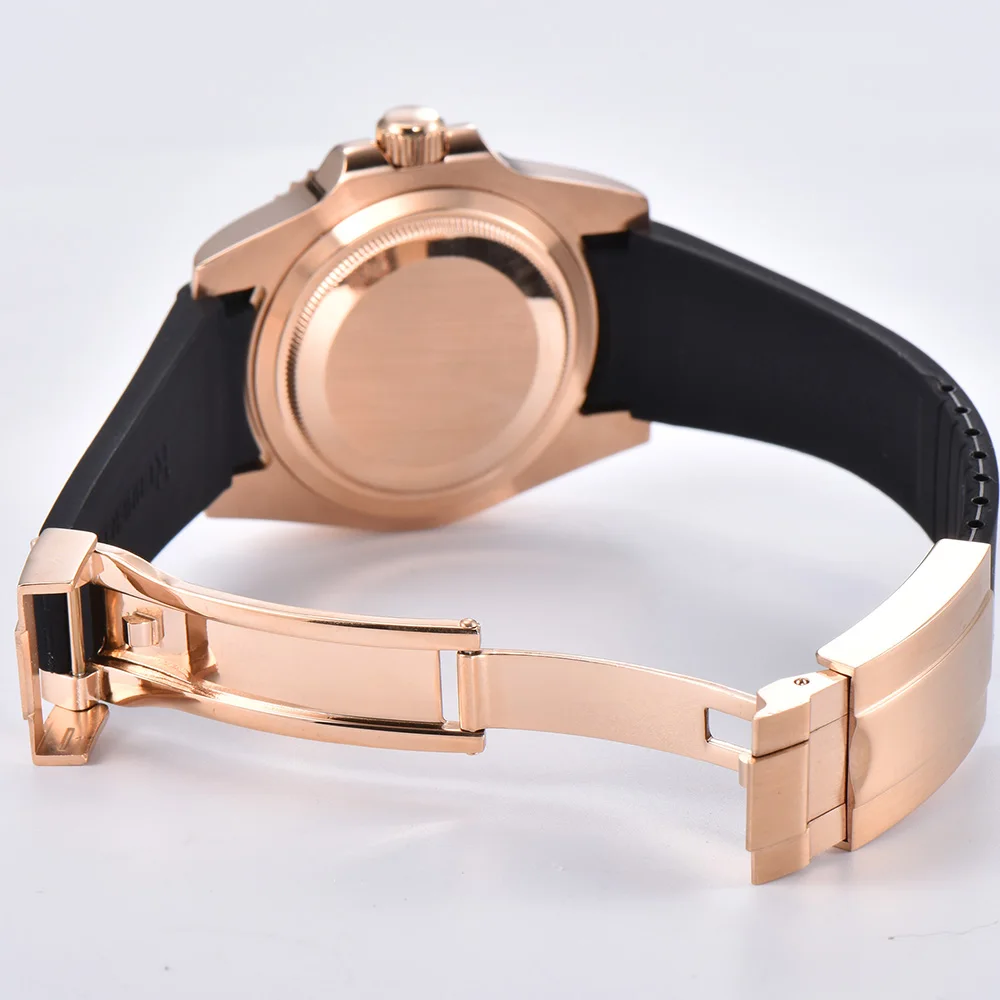Custom Logo Luxury Sapphire Crystal NH35 Miyota Automatic Mechanical Watch Rose Men's Watch 10Bar Swimming Date Male Clock