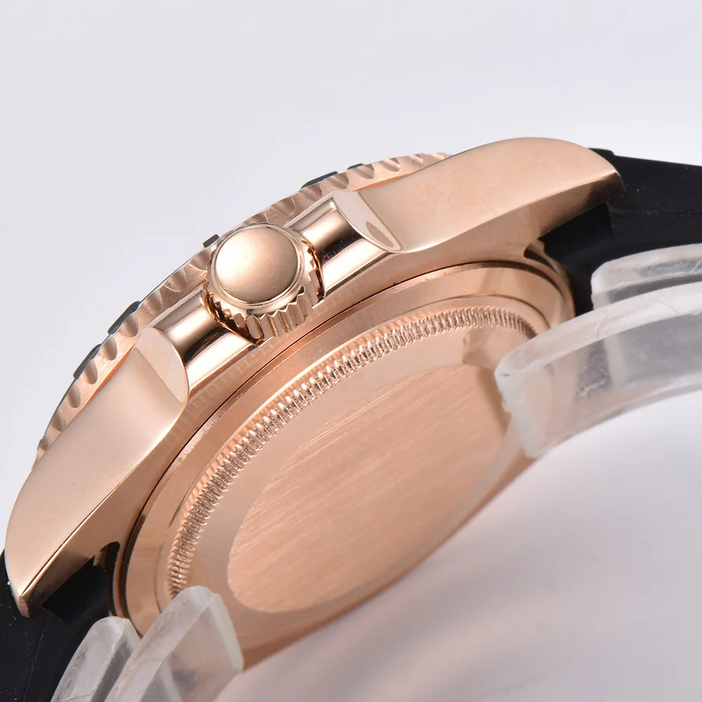 Custom Logo Luxury Sapphire Crystal NH35 Miyota Automatic Mechanical Watch Rose Men's Watch 10Bar Swimming Date Male Clock