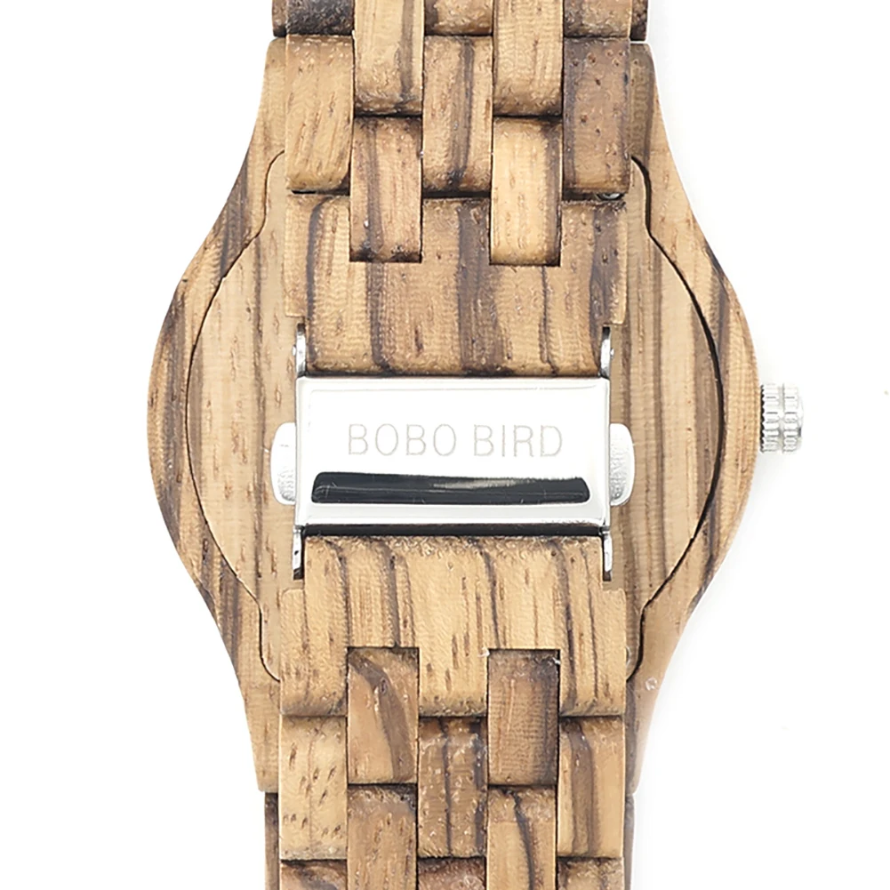 Clearance Men's Wooden Watch Custom Name Logo Men's Quartz Wrist Watch Zebra Wood Strap Personalize Fashion Man Watches Gift