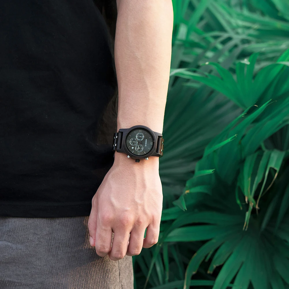 BOBO BIRD Luxury Watch Men Metal Wooden Chronograph Man's Quartz Wristwatch Male Auto Date Clock Armbanduhr Custom Logo Dropship