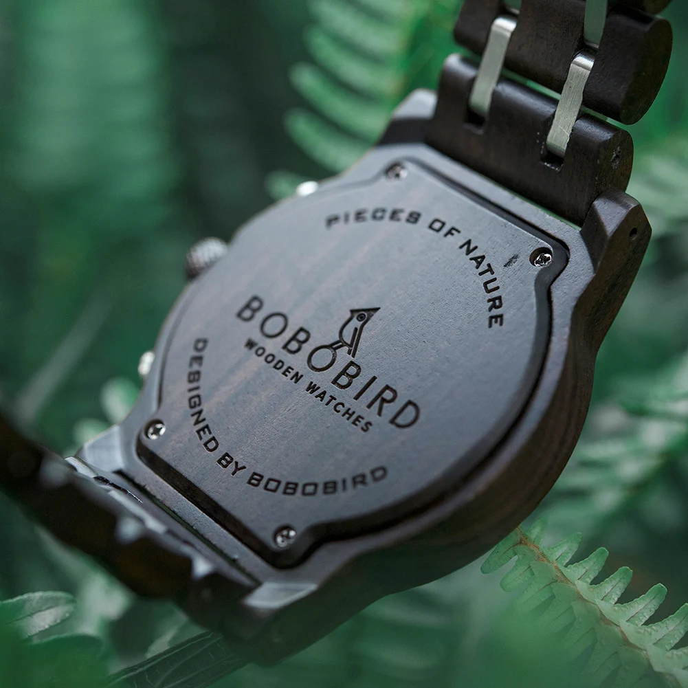 BOBO BIRD Luxury Watch Men Metal Wooden Chronograph Man's Quartz Wristwatch Male Auto Date Clock Armbanduhr Custom Logo Dropship