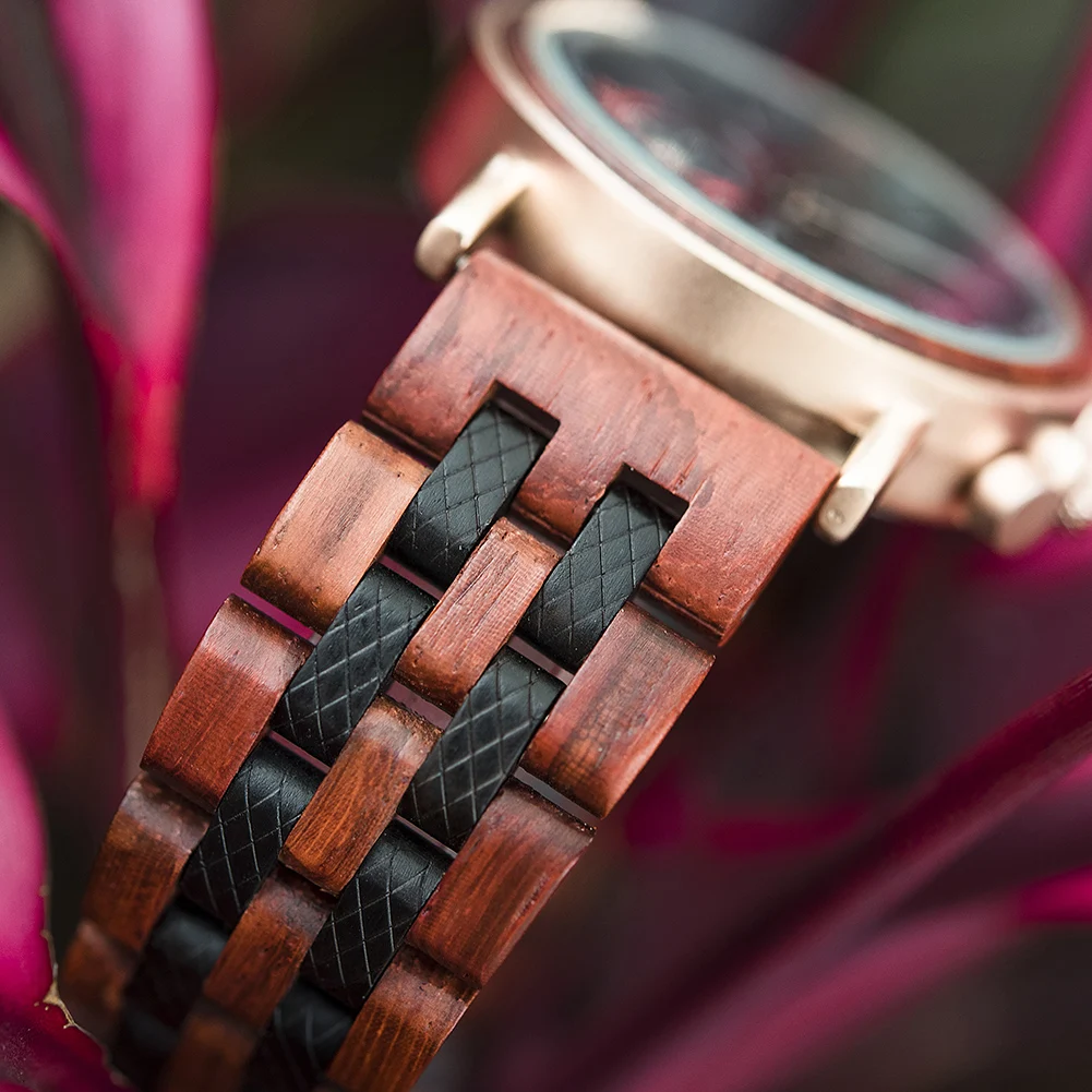 Customize Logo Name Men Wood Watches BOBO BIRD Fashion Calendar Stopwatch Personalized Quartz Wristwatches Gift Dropshipping