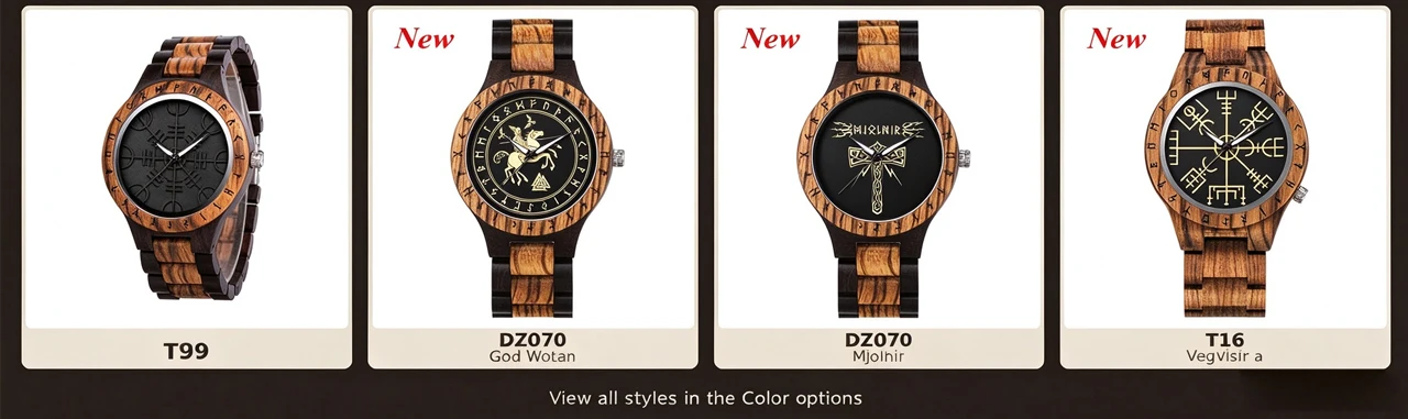 BOBO BIRD Watches For Man Viking Odin Rune Men Quartz Wristwatches Cultural Totem Dail With Wooden Strap Reloj De Hombre