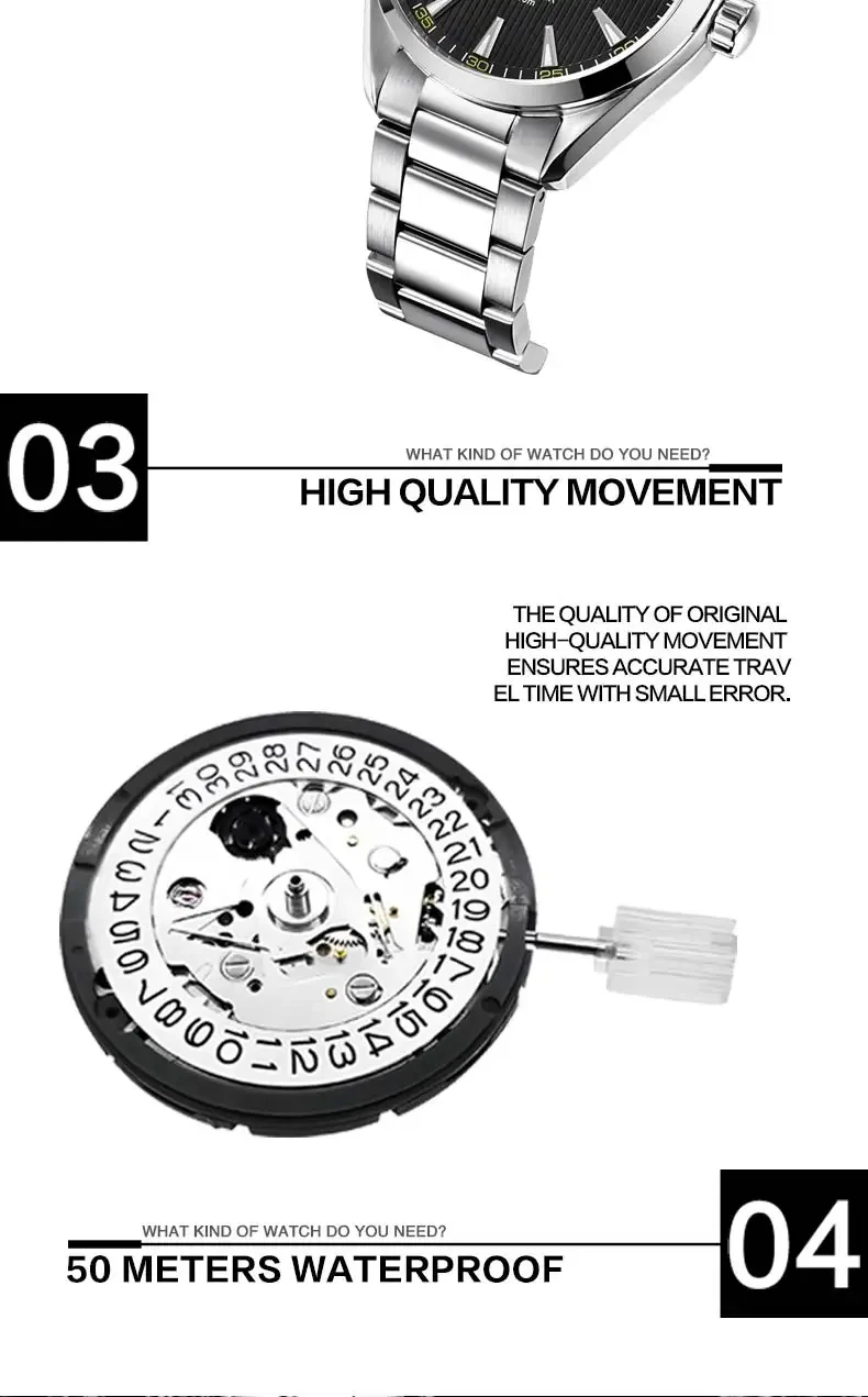 Custom Logo NH35 Automatic Mechanical Watch Male Watches Sapphire 41mm Men Stainless Steel Wristwatch Calendar Clock Date