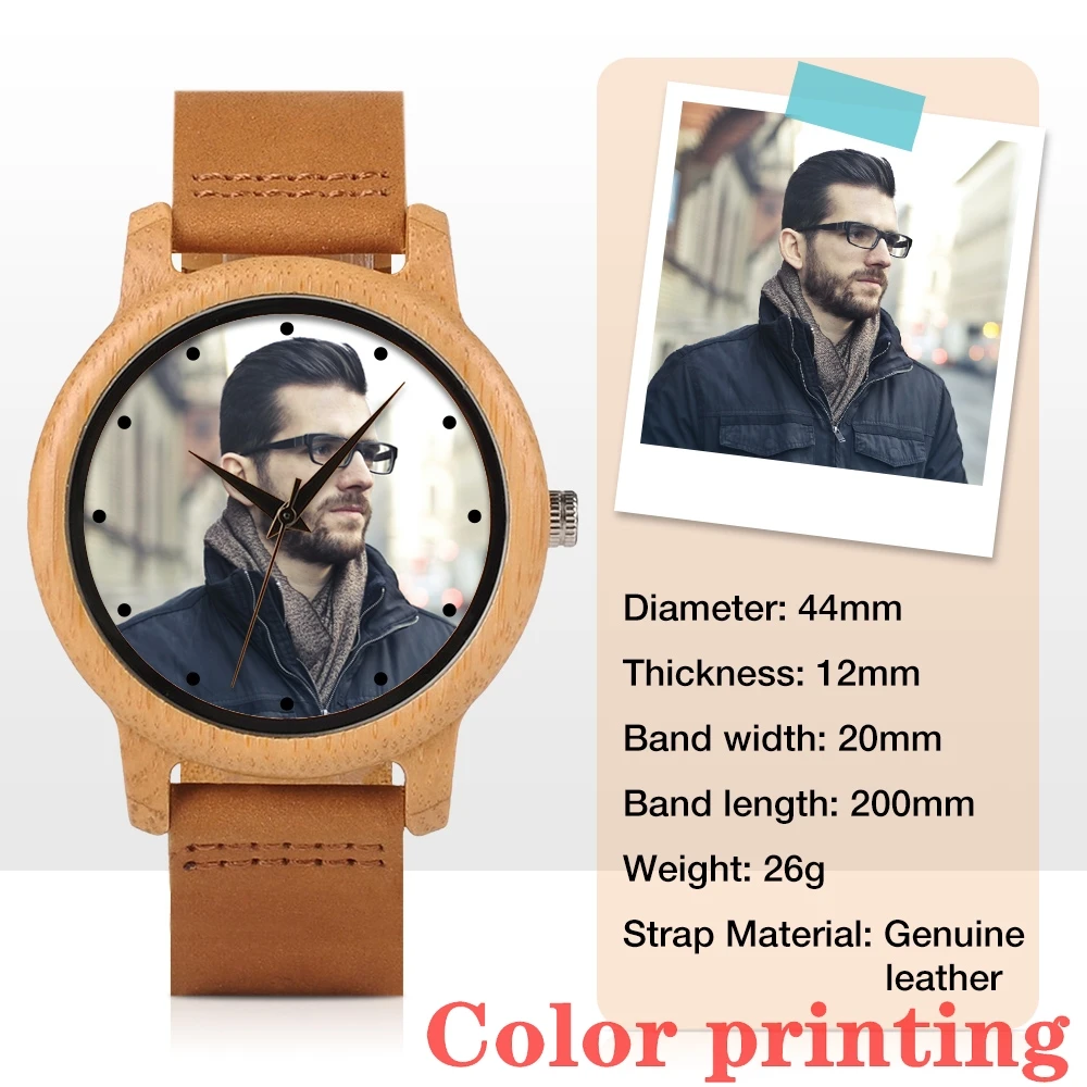 Engraved Watch Boyfriend Birthday Groomsmen Gift BOBOBIRD Wooden Quartz Wristwatch Men Fathers Day Anniversary Photo Custom Gift