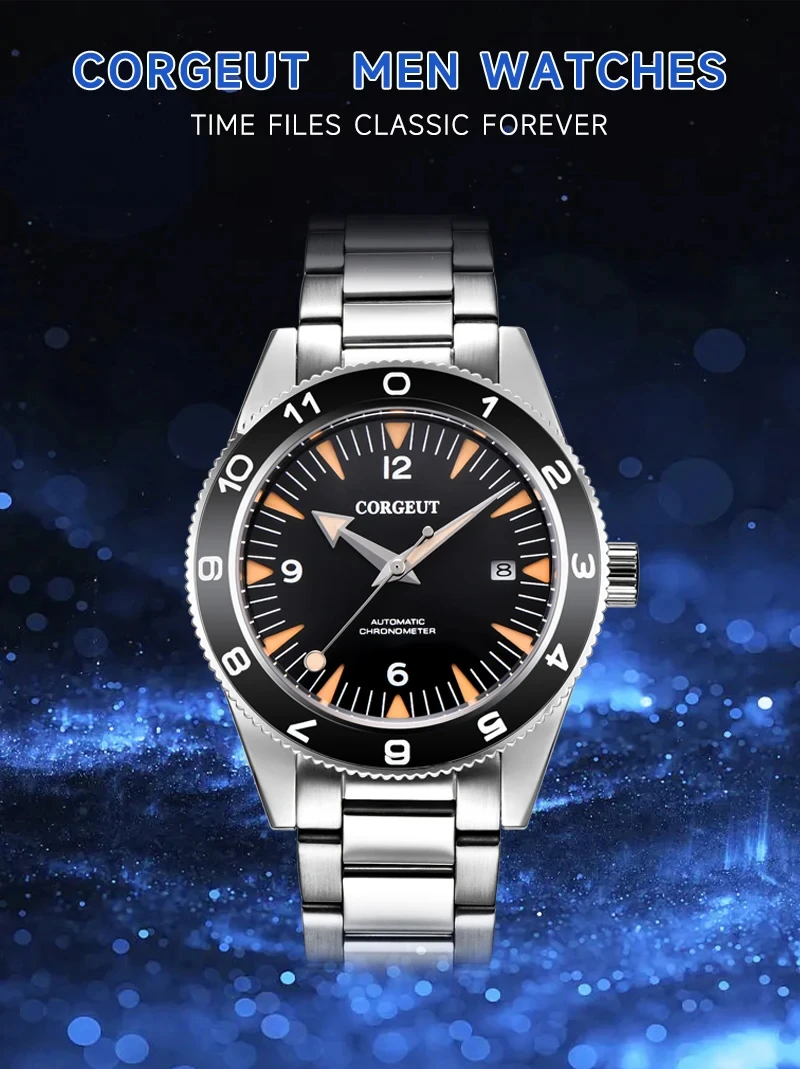 Customized Logo 41MM Men's Watch Luxury Business NH35 Movement Mechanical Watch Sapphire Glass Calendar Diver Wristwatch Model