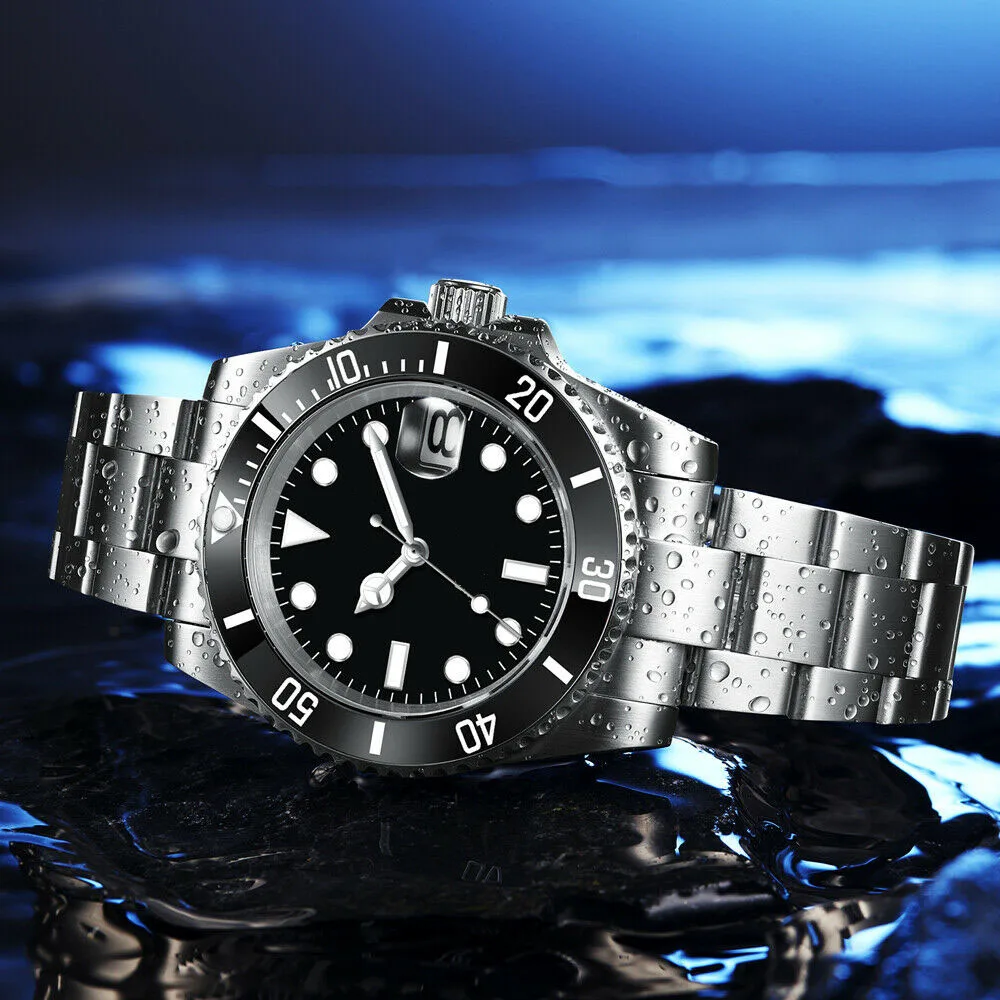 Custom Watches Luxury Sapphire MIYOTA/NH35 Automatic Wristwatch Mechanical Mens Watch Sterile Dial Ceramic 10Bar Lume Male Clock