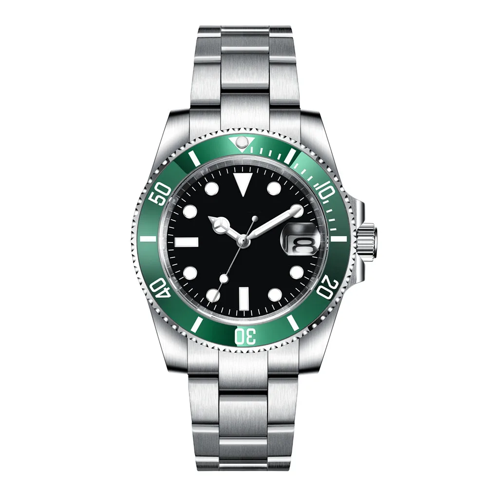 Custom Watches Luxury Sapphire MIYOTA/NH35 Automatic Wristwatch Mechanical Mens Watch Sterile Dial Ceramic 10Bar Lume Male Clock