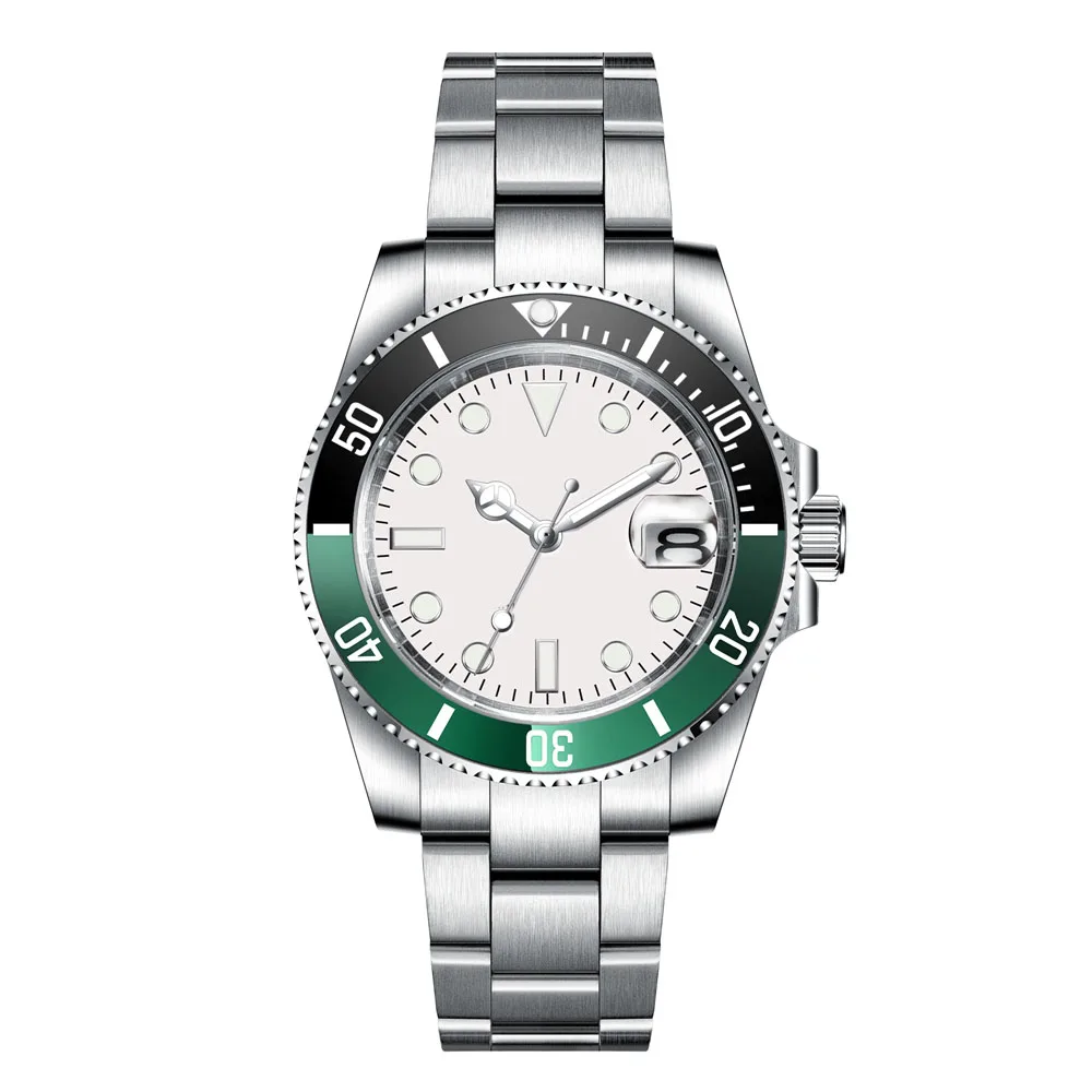 Custom Watches Luxury Sapphire MIYOTA/NH35 Automatic Wristwatch Mechanical Mens Watch Sterile Dial Ceramic 10Bar Lume Male Clock